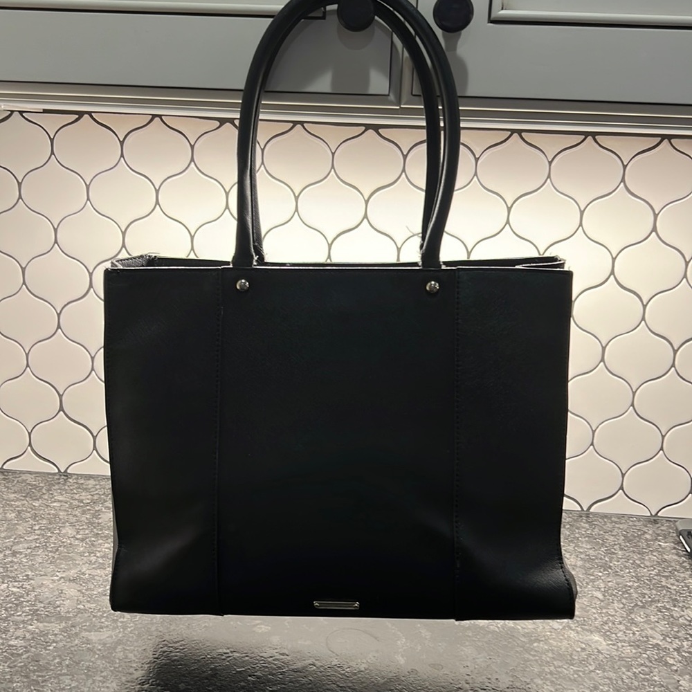 Rebecca Minkoff black leather carry all tote
